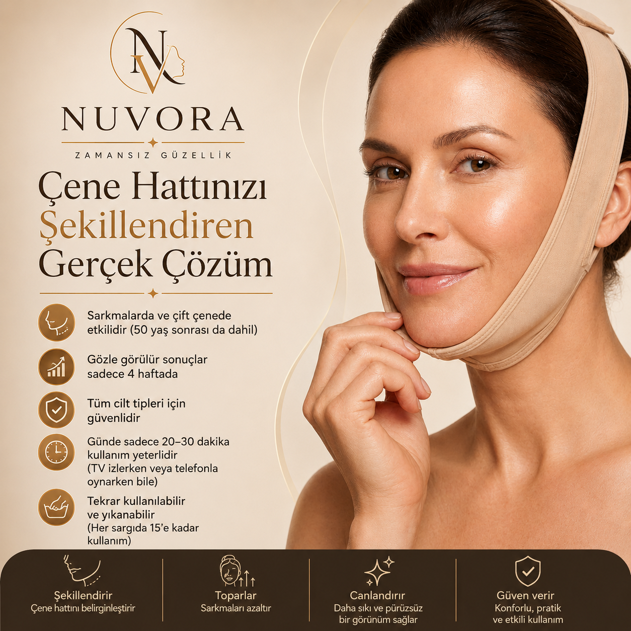 Kolajen Yüz Şekillendirici Maske